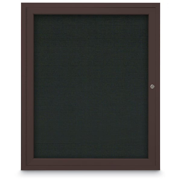 60"x36" 2-Door Enclosed Outdoor Letterboard, Hdr, Black Felt/Bronze